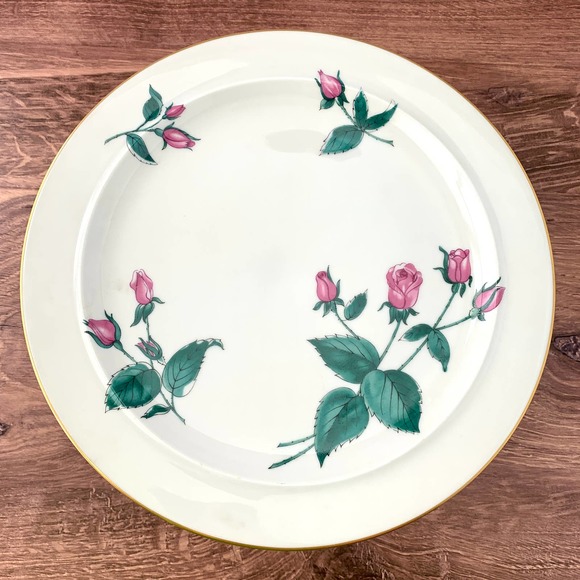 1952 Easterling Bavaria Radiance - Pink Roses Gold Trim - Dinner Plate - Picture 1 of 2
